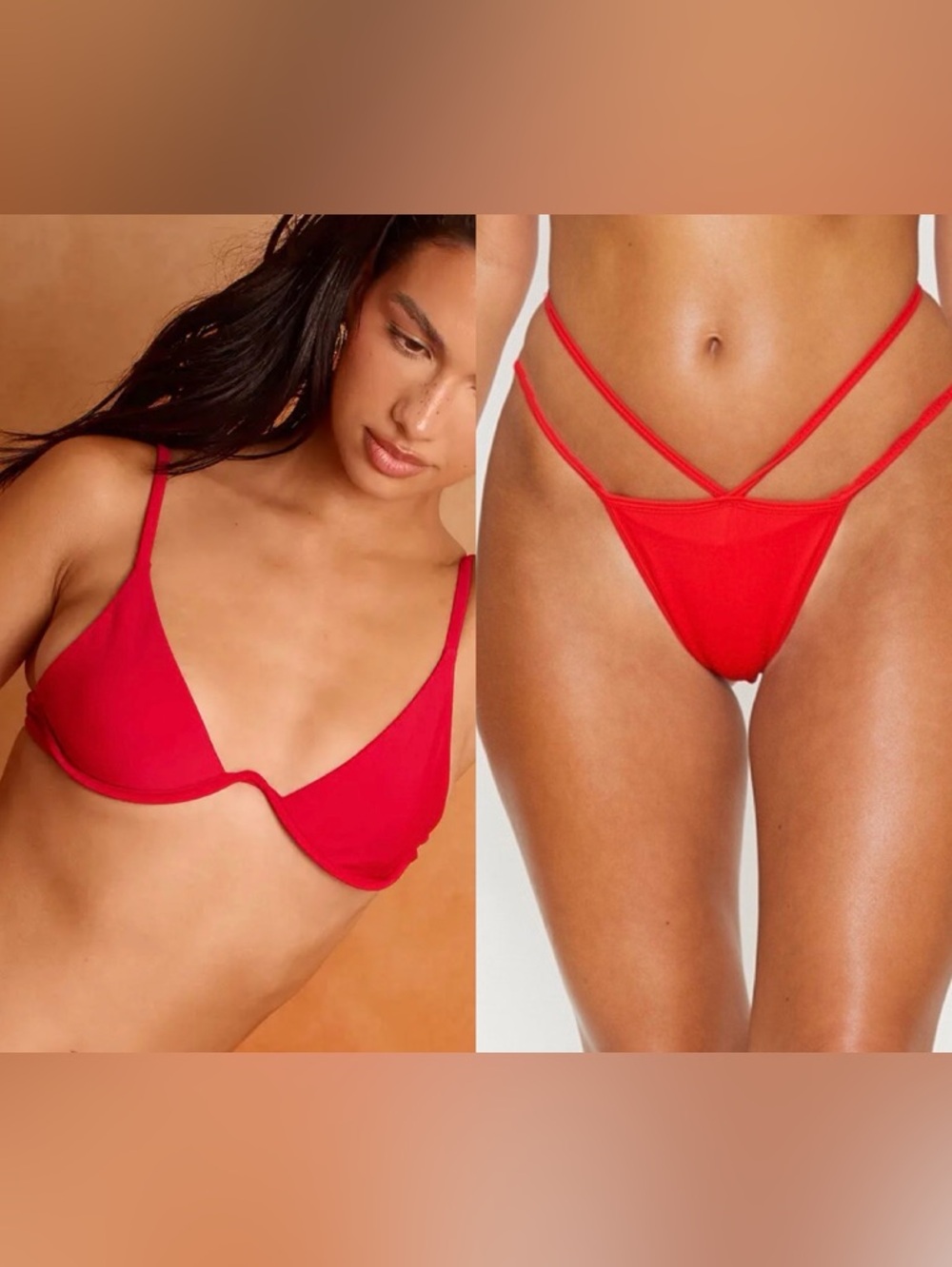 Red String Bikini Set